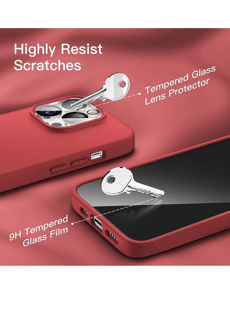 3 in 1 Silicone Case for iPhone 14 Pro Max 6.7-Inch, with 2-Pack Screen Protector and 2-Pack Camera Lens Protector, Full Coverage Tempered Glass Film - Image 3