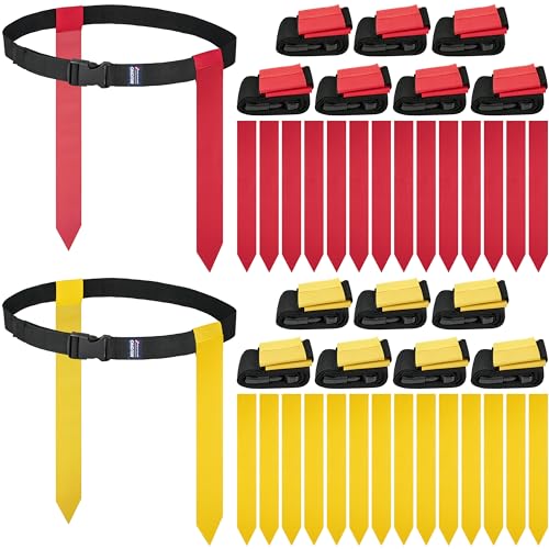 MIUONO Flag Football Belts, Flag Football Set for Adults Kids and Youth, Flag Football Flags for 14 Players Training and Competition Equipment - Image 1