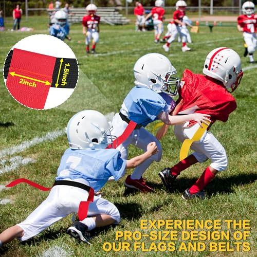 MIUONO Flag Football Belts, Flag Football Set for Adults Kids and Youth, Flag Football Flags for 14 Players Training and Competition Equipment - Image 2