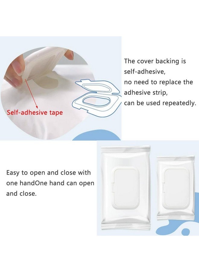 UtySty 5 Pack Baby Wipes Flip Lid Reusable Adhesive Sticky Dispenser Cover Non-Drying Cap for Child Water Wipe Packs Bag Package Portable Pouch Travel Wet Tissues Paper Towel Holder Countainer - Image 3
