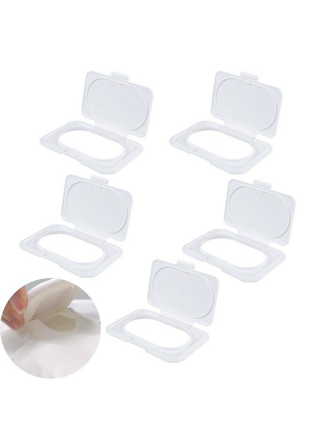 UtySty 5 Pack Baby Wipes Flip Lid Reusable Adhesive Sticky Dispenser Cover Non-Drying Cap for Child Water Wipe Packs Bag Package Portable Pouch Travel Wet Tissues Paper Towel Holder Countainer - Image 1