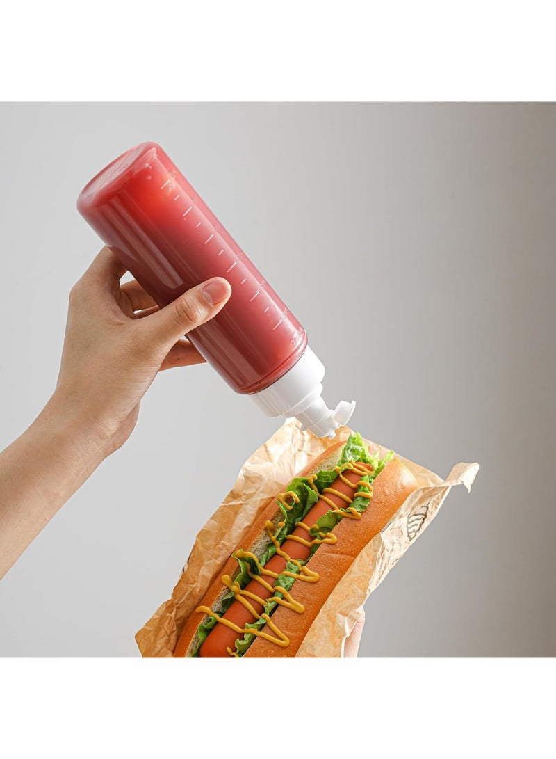 SOLARAE زجاجات توابل قابلة للعصر، مجموعة توابل تجارية شفافة خالية من BPA، زجاجات صلصة متعددة الاستخدامات سعة 11.5 أونصة للكاتشب، الصلصة، 340 مل - Image 4