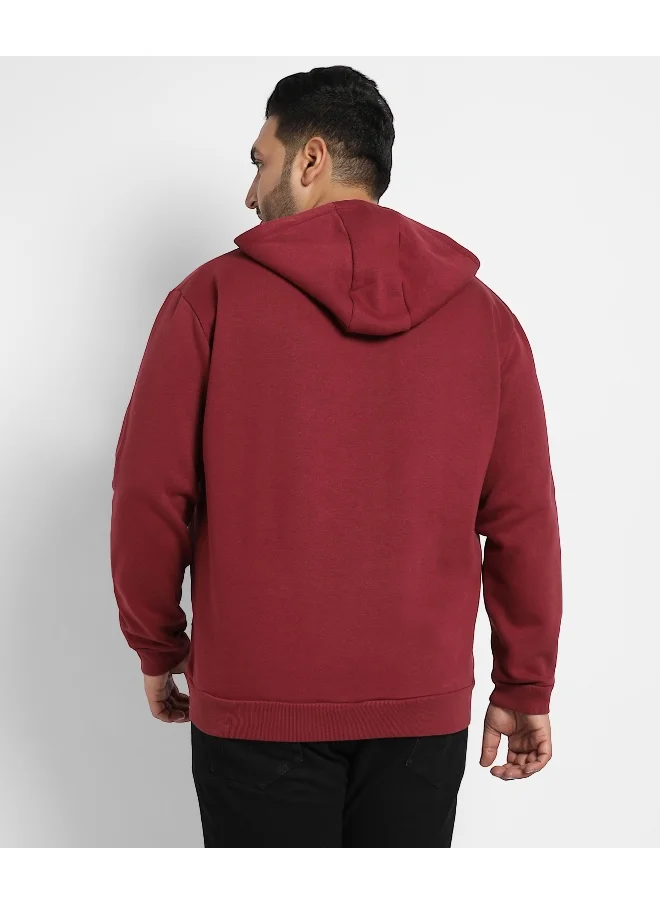 Instafab Plus Instafab Plus Men's Maroon Red Dare To Be Different Hoodie With Kangaroo Pocket