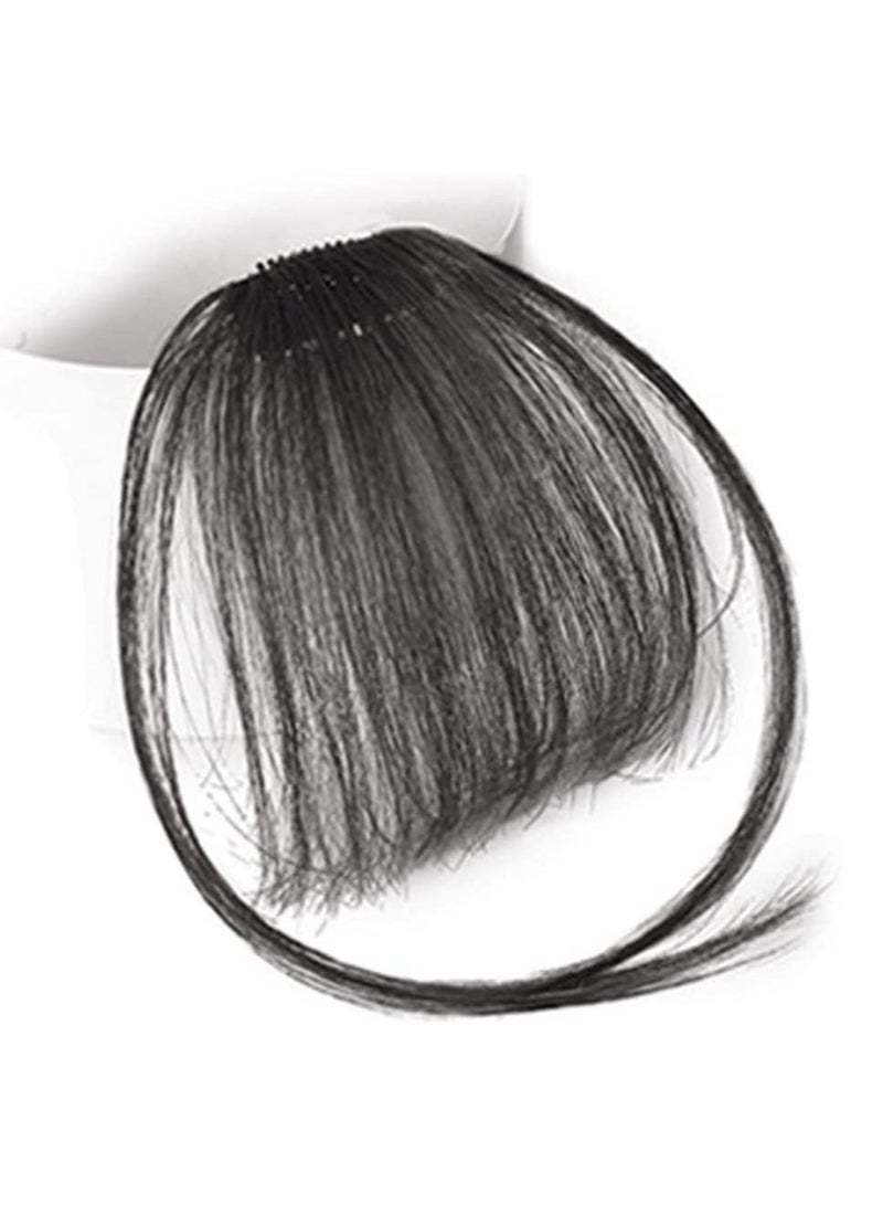 إستيل وصلات شعر بشري 100٪ مشبك في الانفجارات شعر طبيعي بفتحات هوائية جانبية مع شبكة لطيفة مصنوعة يدويًا من الانفجارات الطبيعية المسطحة الأنيقة مع المعابد للنساء قطعة واحدة لون رقم 1B - Image 2