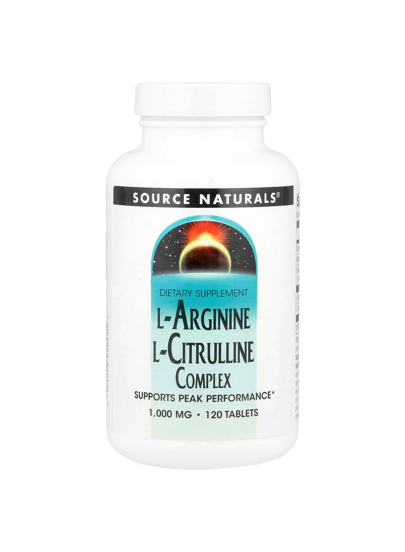 Source Naturals L-Arginine L-Citrulline Complex, 120 Tablets