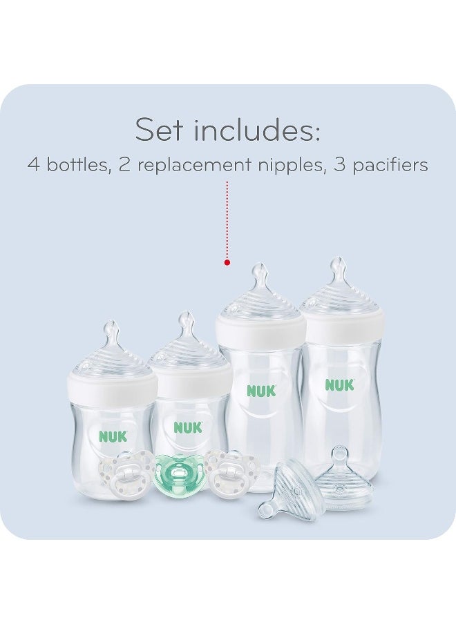 NUK NUK Simply Natural Baby Bottles with SafeTemp Gift Set - Includes 4 Bottles, 3 Pacifiers, and 2 Replacement Bottle  - Image 2