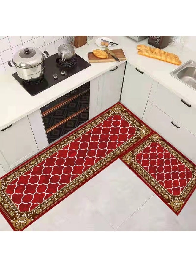 Anna 2-Piece Set: Anti-Slip, Oil-Absorbent, Stain-Resistant Plush Area Rugs (40x60cm + 40x120cm) - Image 1