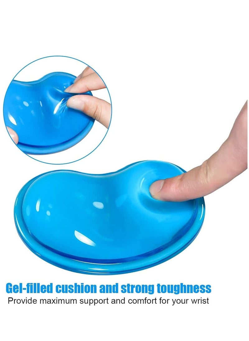 SYOSI Mouse Wrist Rest Pad Soft Silicone Gel Mouse Wrist Rest Pad Cool Hand Pillow Cushion, Mouse Wrist Support, Ergonomic, Heart-Shaped Translucence, Blue, 4.3 x 2.7inch, Small Size  - Image 2