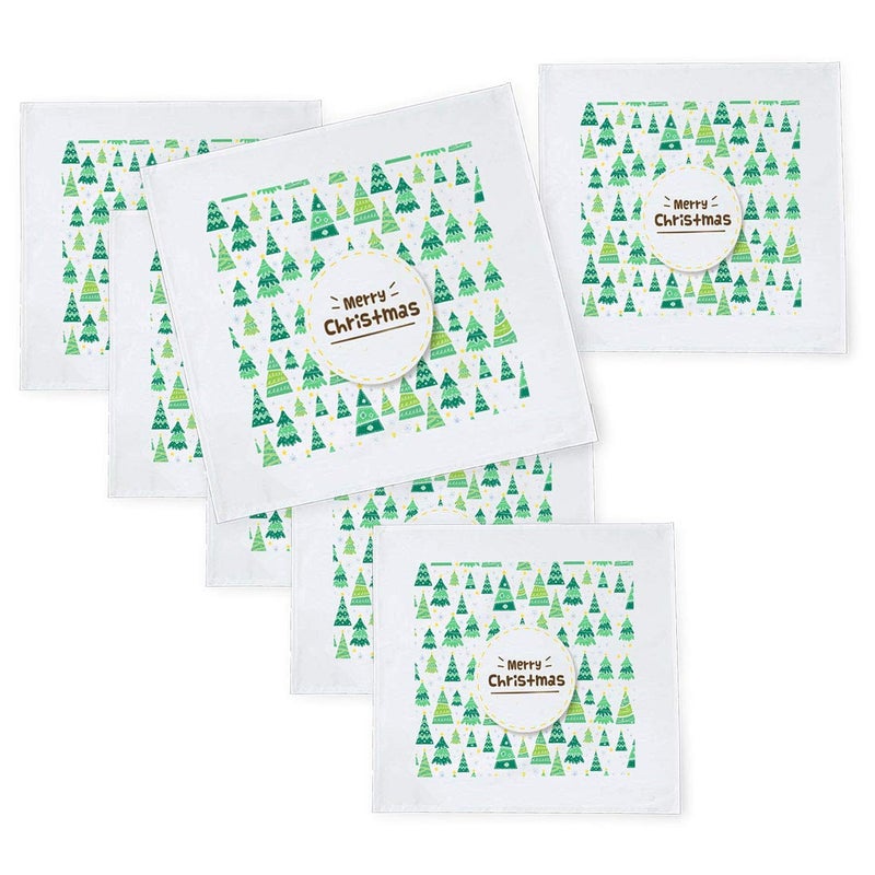 Khakee 6 Pcs Christmas Theme Tafta Silk Table Napkins 10x 10 for Xmas Decoration Christmas OrnamentsChristmas Gift npxmas19P - Image 1
