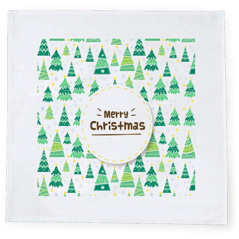 Khakee 6 Pcs Christmas Theme Tafta Silk Table Napkins 10x 10 for Xmas Decoration Christmas OrnamentsChristmas Gift npxmas19P - Image 2