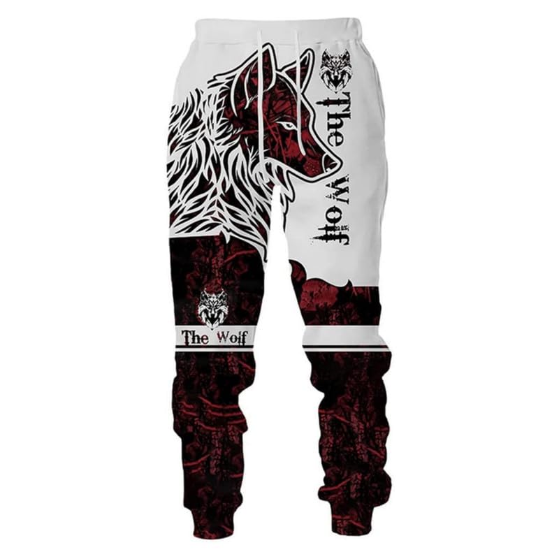 prigridche Wolfs Sweatshirt for Men,Wolf 3D Printed Hoodie Pants Suit Male Autumn Winter Casual Sweashirt Pullover Tracksuit Set - Image 3