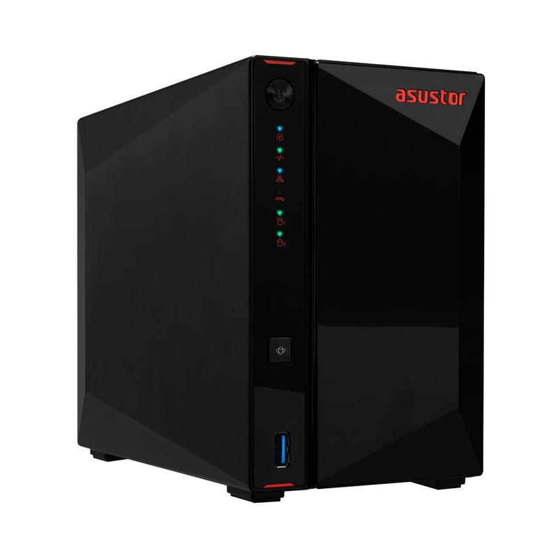 asustor Asustor AS5402T Nimbustor 2 Gen2-2 Bay NAS Network Storage Enclosure, Quad-Core 2.0GHz CPU, 4xM.2 NVMe SSD Slots, 2x2.5GbE Ports, 4GB DDR4 RAM, Gaming-Inspired NAS - Image 1