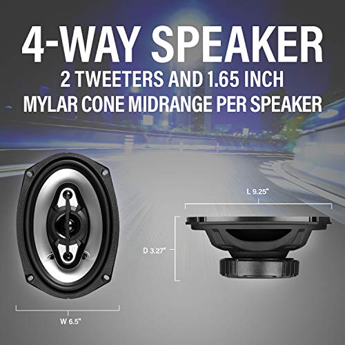 BOSS Audio Systems NX694 Onyx Series 6 x 9 Inch Car Door Speakers - 800 Watts (per Pair), Coaxial, 4 Way, Full Range 4 Ohms, Sold in Pairs, Bocinas para Carro - Image 4
