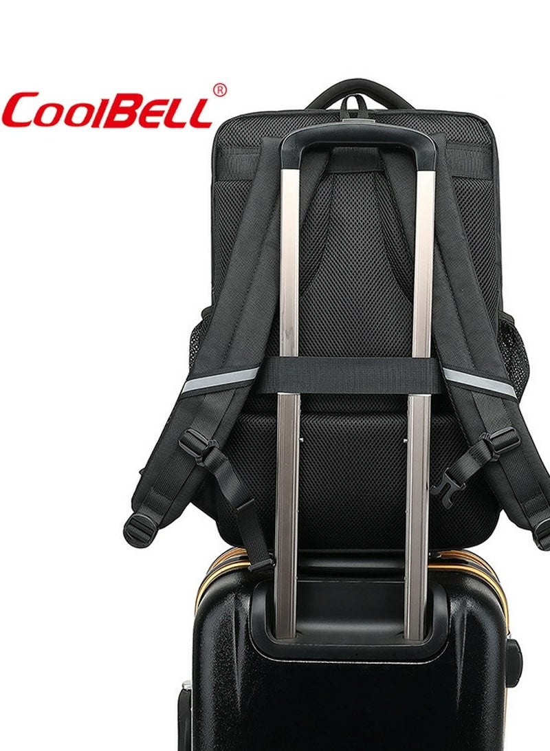 CoolBELL Large Capacity Outdoor Backpack Multi-Functional Laptop Bag Briefcase Black - Image 5