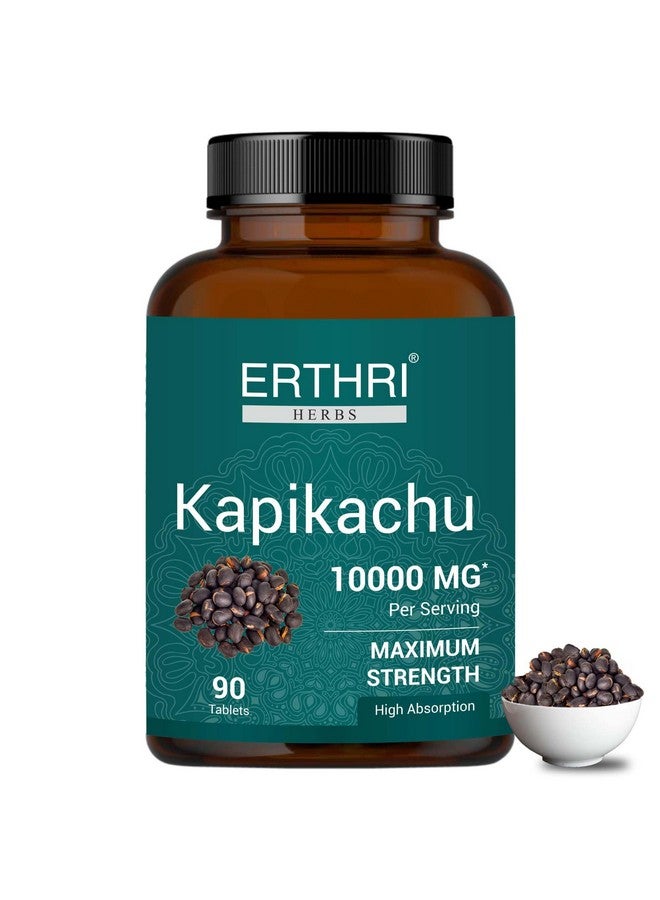 ERTHRI Kapikachu 10000mg, 90 tablets |Cowitch, Cowhage,Konch Seed|Mucuna Pruriens |Dietary Supplement for Men & Women - Image 1