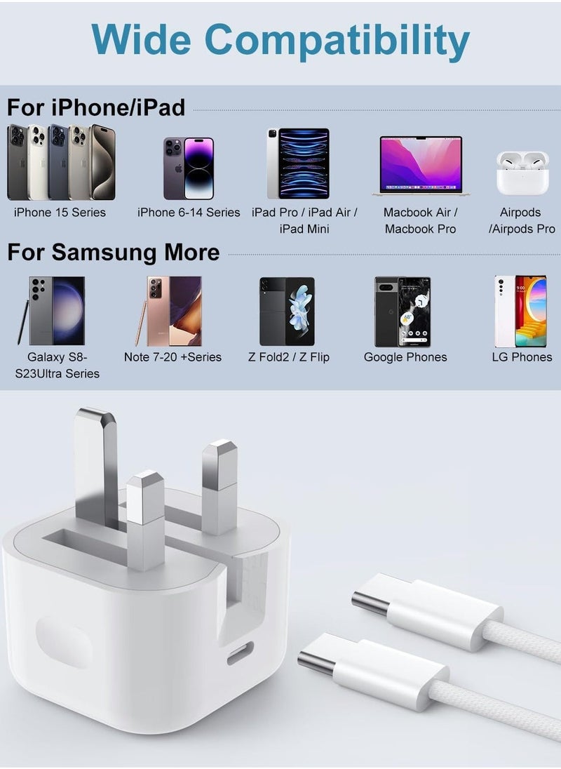 Raxoom MAGA ZONE 20W USB-C Power Adapter for iPhone 15 Pro Max â€“ Includes 1m Woven USB-C to USB-C Charge Cable - Image 3