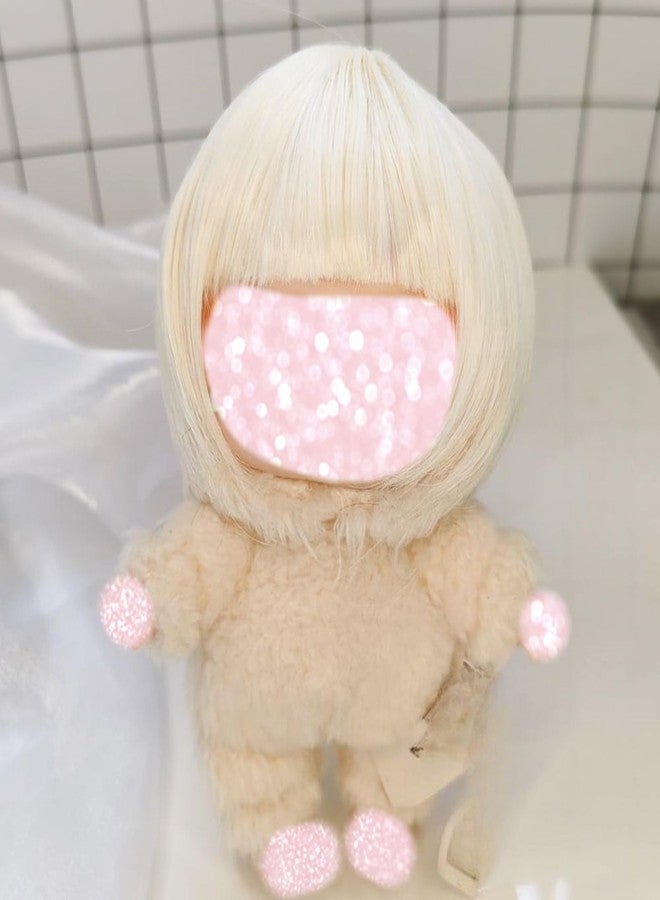 Tomcrazy Decorative Wig for 17cm 15cm Height Dolls Accessories (No Doll), Easy to Style and Swap Doll Hair Compatible with 22-24cm Head Circumference Figures (Cream White) - Image 3