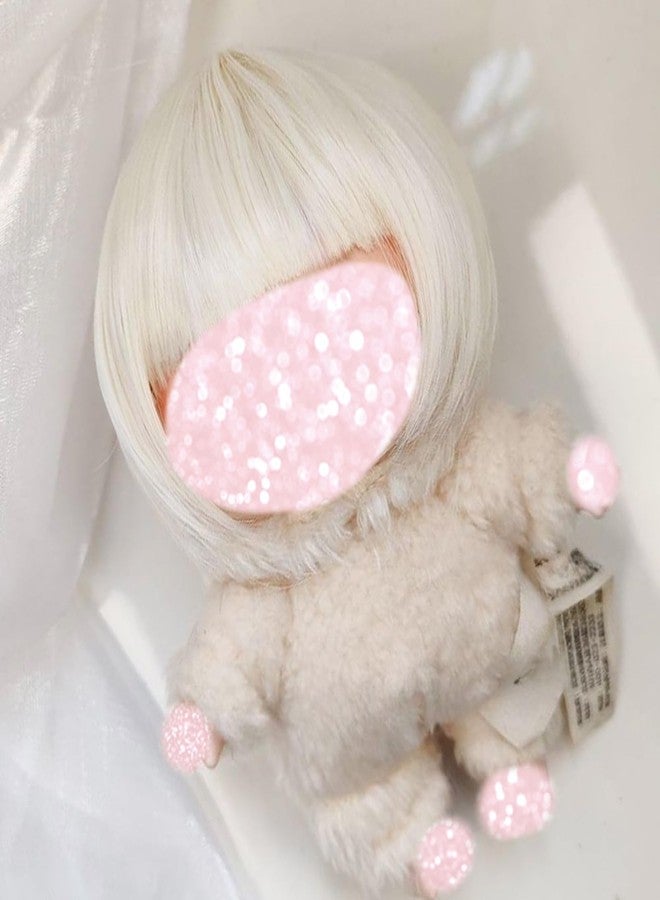 Tomcrazy Decorative Wig for 17cm 15cm Height Dolls Accessories (No Doll), Easy to Style and Swap Doll Hair Compatible with 22-24cm Head Circumference Figures (Cream White) - Image 5