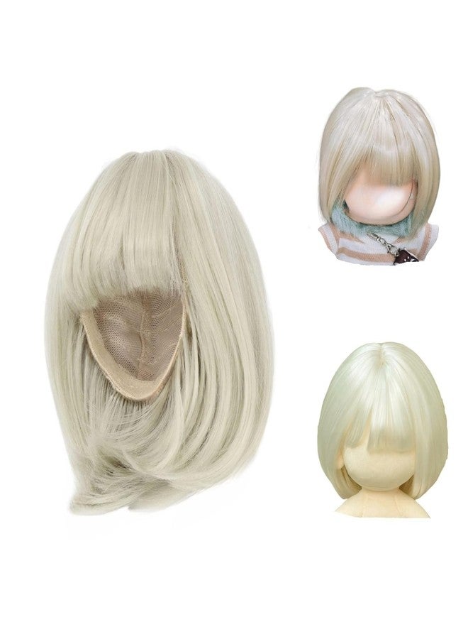 Tomcrazy Decorative Wig for 17cm 15cm Height Dolls Accessories (No Doll), Easy to Style and Swap Doll Hair Compatible with 22-24cm Head Circumference Figures (Cream White) - Image 1
