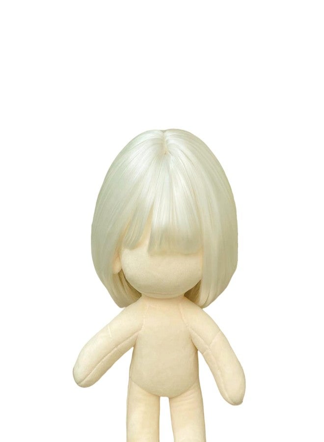 Tomcrazy Decorative Wig for 17cm 15cm Height Dolls Accessories (No Doll), Easy to Style and Swap Doll Hair Compatible with 22-24cm Head Circumference Figures (Cream White) - Image 2