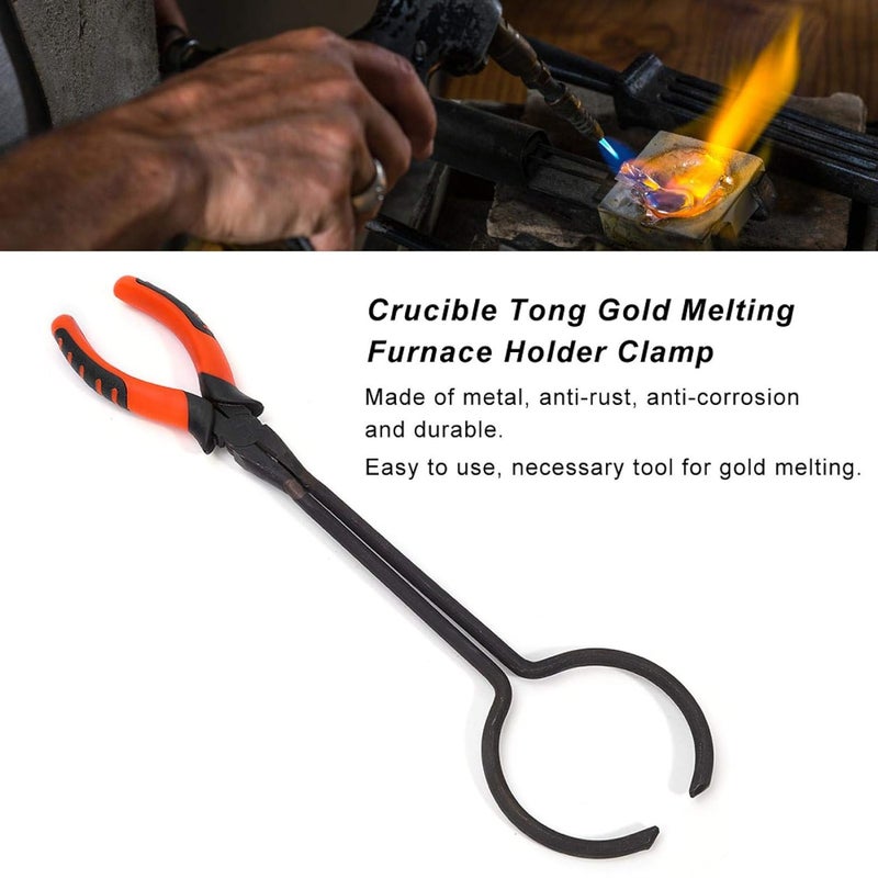 klarako Melting Furnace Holder Clamp, Crucible Tong Clamp Plier Gold Melting Gold Melting Furnace Tongs Crucibles For Metal Pouring Tool for Casting Precious Metals Jewelry Making Tool - Image 2