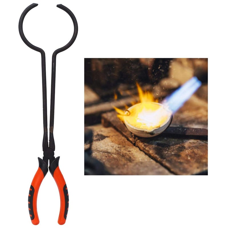 klarako Melting Furnace Holder Clamp, Crucible Tong Clamp Plier Gold Melting Gold Melting Furnace Tongs Crucibles For Metal Pouring Tool for Casting Precious Metals Jewelry Making Tool - Image 3