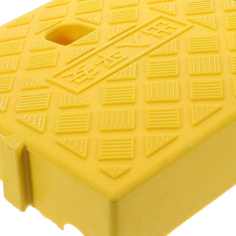Plastic Curb Ramp 25x27x7cm Yellow Portable Threshold Ramp with Rubber Triangle Pad for Cars Motorcycles Wheelchairs Outdoor - Image 3