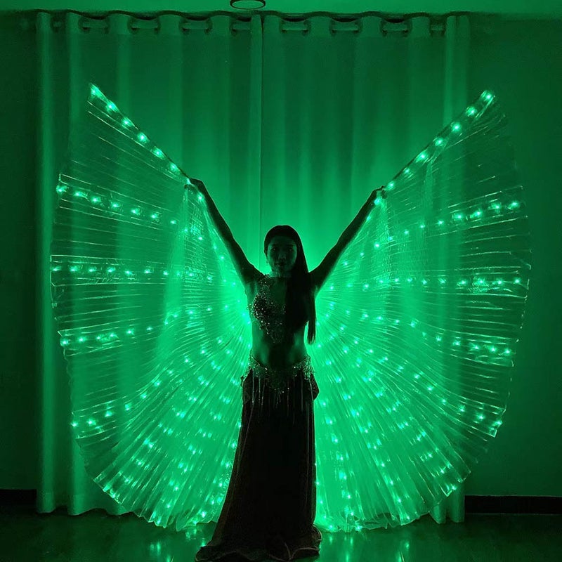 Luminous Butterfly Wings Cloak Belly Dance Performance Props Halloween Christmas Party Costumes Polyester Fiber Macaron Color Adult Blue  - Image 2