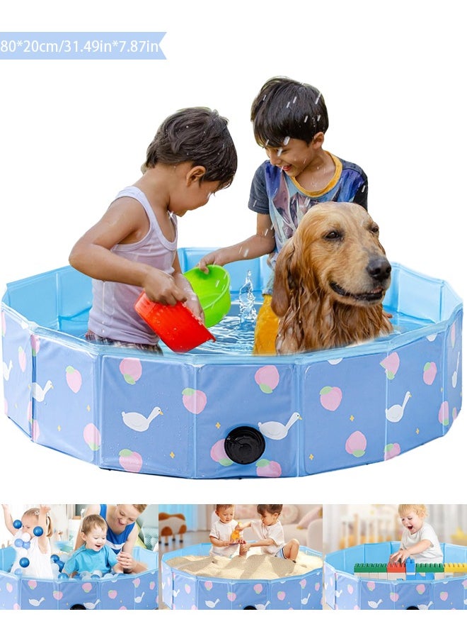 VUCATIN Ball Pits for Toddlers, Foldable Kiddie Pool Dog Ball Pits Collapsible Baby Pool Dog Swimming Pool Portable Sandbox Kid Pool Indoor and Outdoor Game Without Balls (Goose 80*20cm Swimming Pool)  - Image 1