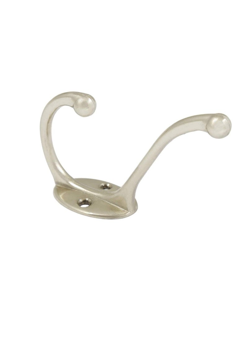 Metal Hat And Coat Hook Wall Hanger, Silver  - Image 2