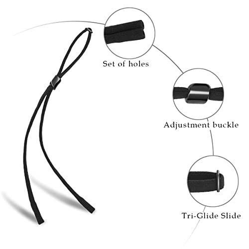 HALF CRESCEN Glasses Strap (Pack of 6 Black) Sports Sunglasses Strap & Glasses Holder for Men, eye glasses holders around neck for Women - Image 3
