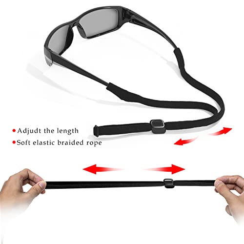 HALF CRESCEN Glasses Strap (Pack of 6 Black) Sports Sunglasses Strap & Glasses Holder for Men, eye glasses holders around neck for Women - Image 2