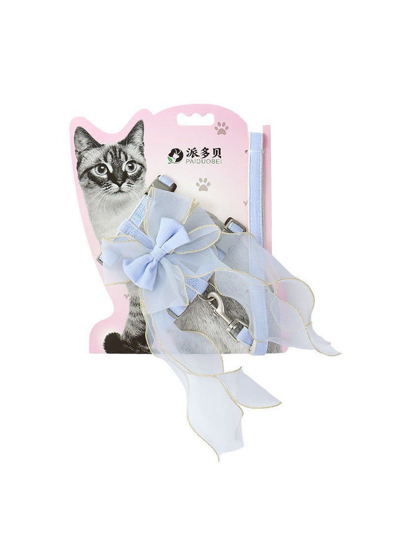 Generic 1 x 5 pcs Adjustable Cat Harness Leash Set Blue 