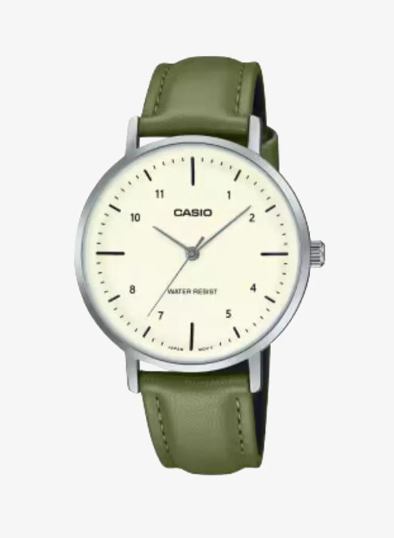 كاسيو Women's Analog Display Watch With Green Leather Strap - LTP-VT03L-3BDF