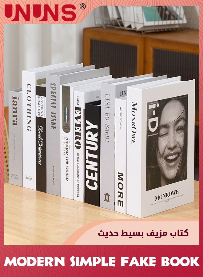 UNUNS 10 PCS Faux Books for Decoration,Designer Luxury Modern Fake Decorative Books for Home Bookshelf Decor Coffee Table Stacked Books,Shelves Living Room Decorative Objects Entry Decor - Image 1