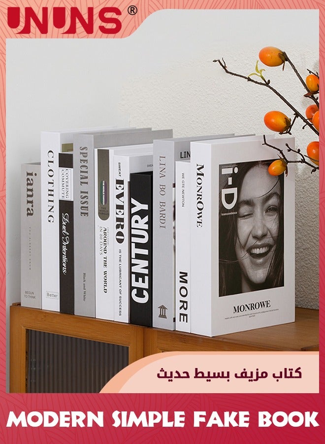 UNUNS 10 PCS Faux Books for Decoration,Designer Luxury Modern Fake Decorative Books for Home Bookshelf Decor Coffee Table Stacked Books,Shelves Living Room Decorative Objects Entry Decor - Image 2