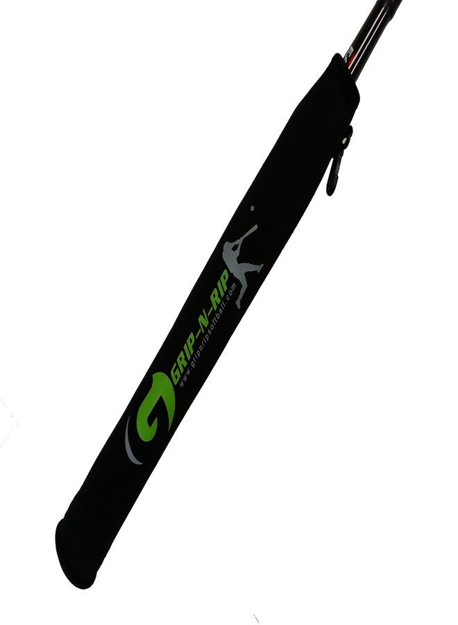 واقي مضرب البيسبول Grip-N-Rip Barrel Jacket المصنوع من النيوبرين، بطول 21 بوصة، مزود بسطح محكم للتحكم الأمثل، وسحاب لسهولة الاستخدام، يحمي من الخدوش والتلف، لون أسود