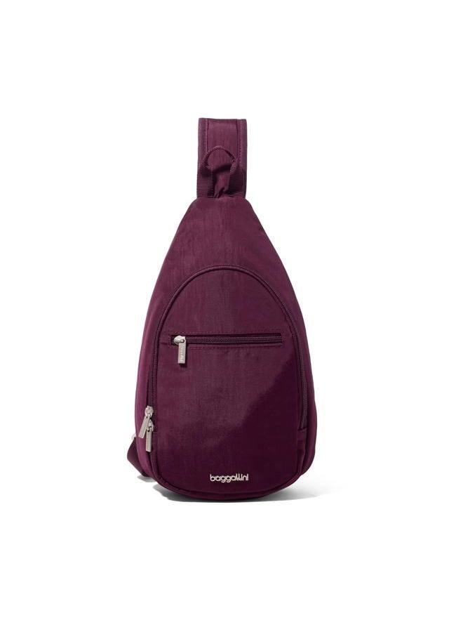 Baggallini Daily Lightweight 12.6"x7.5" Sling Crossbody Bag with Convertible Adjustable Shoulder Strap, Mulberry, One Size, Daily Sling - Lightweight 12.6"x7.5" Sling Crossbody Bag With Convertible - Image 1