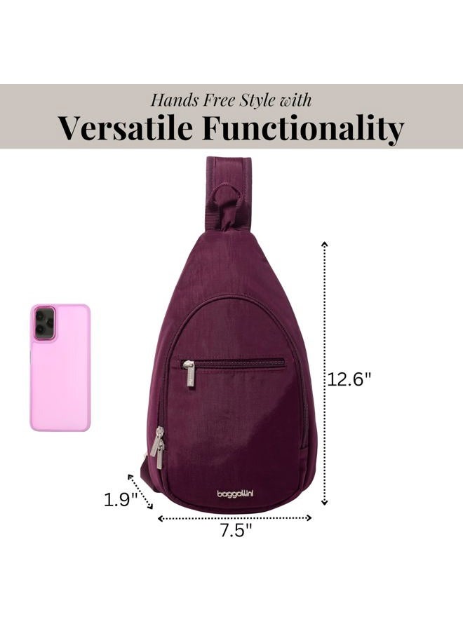 Baggallini Daily Lightweight 12.6"x7.5" Sling Crossbody Bag with Convertible Adjustable Shoulder Strap, Mulberry, One Size, Daily Sling - Lightweight 12.6"x7.5" Sling Crossbody Bag With Convertible - Image 4