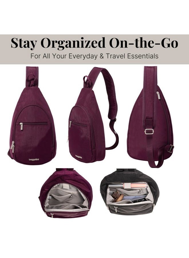 Baggallini Daily Lightweight 12.6"x7.5" Sling Crossbody Bag with Convertible Adjustable Shoulder Strap, Mulberry, One Size, Daily Sling - Lightweight 12.6"x7.5" Sling Crossbody Bag With Convertible - Image 5