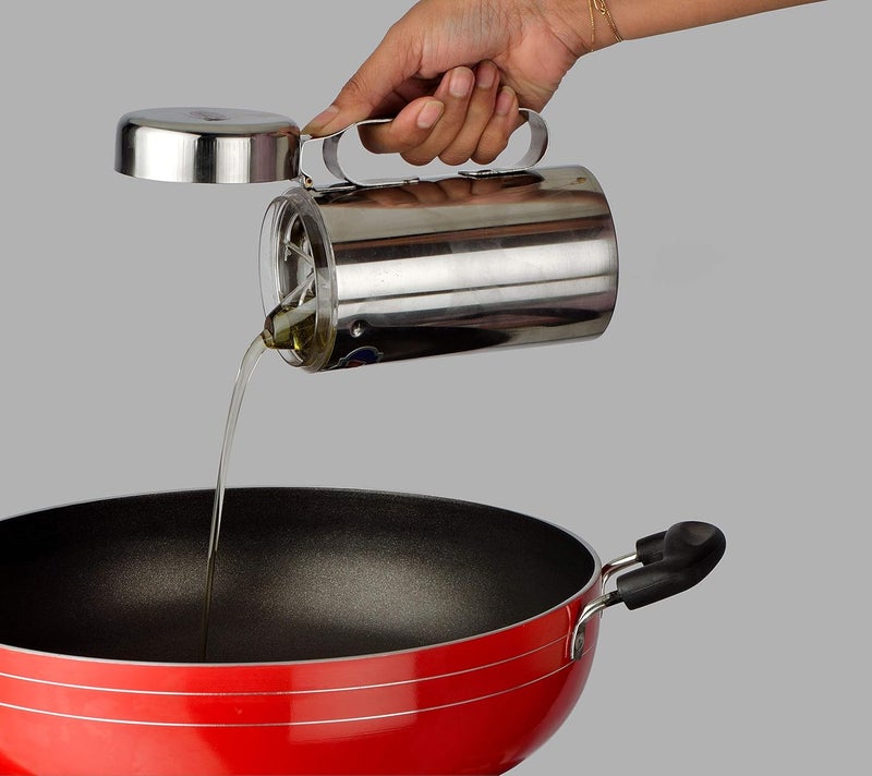 Medigo Stainless Steel Spice Jar Pot Bottle Olive Sauce Leakproof Vinegar Oil Dispenser with Handles for Kitchen - Image 3