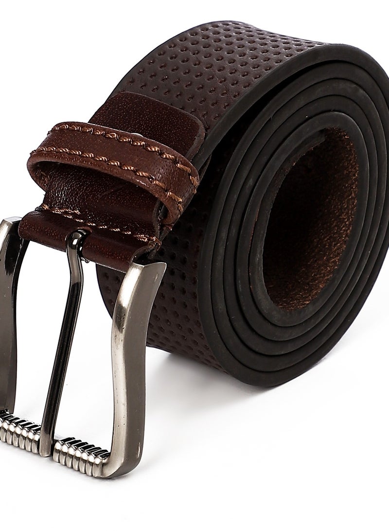 Men's Genuine Leather (1024) Belt, Handmade, 100% Cow Leather, Fashion & Classic Designs for Work Business and Casual .Brown - Image 1