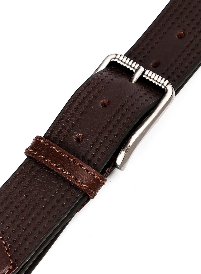Men's Genuine Leather (1024) Belt, Handmade, 100% Cow Leather, Fashion & Classic Designs for Work Business and Casual .Brown - Image 2