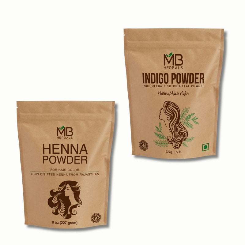 MB Herbals Pure Henna Indigo Powder Hair Care Combo Pack