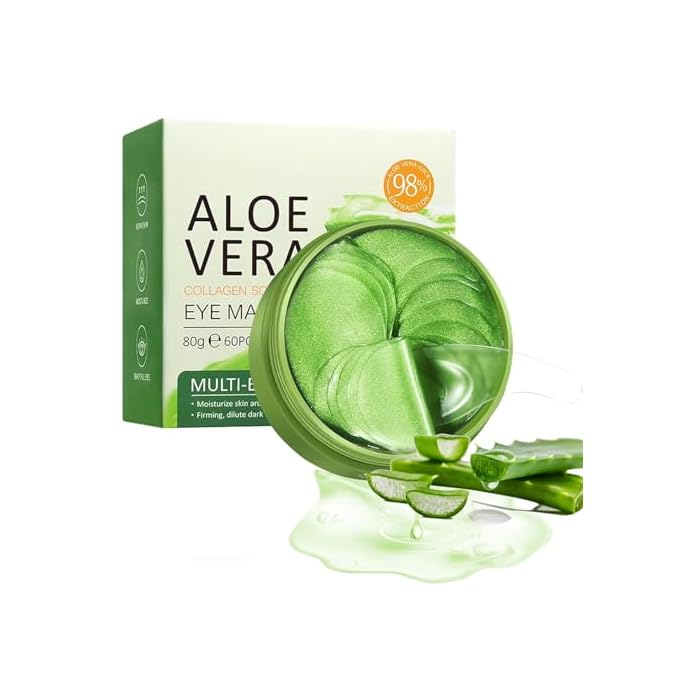 Eakroo Under Eye Patches - 60PCS Aloe Vera Eye Patches for Puffy Eyes and Dark Circles, Eye Mask Skincare, Eye Patches for Women, Under Eye Mask, Parches Para Ojeras, Reduce Wrinkles and Fine Lines