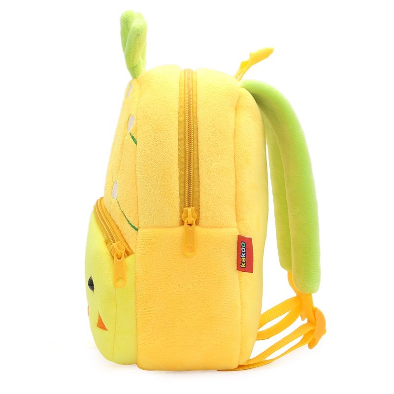 Plush Kids Backpack, Pineapple Fruit Design, Soft Lightweight School Bag for Toddlers and Preschool Kids - Image 2