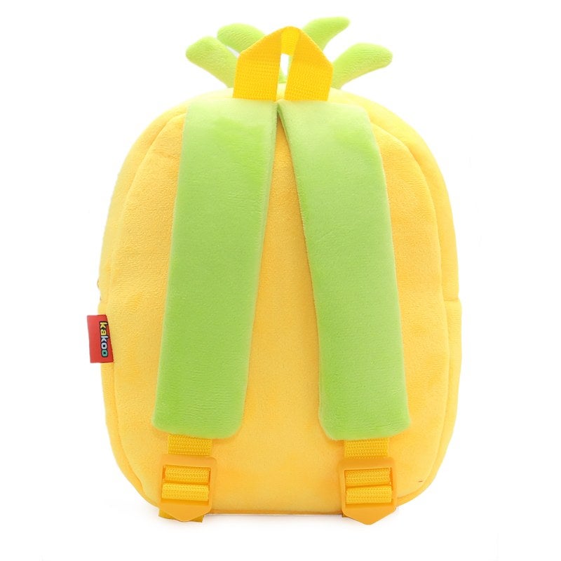 Plush Kids Backpack, Pineapple Fruit Design, Soft Lightweight School Bag for Toddlers and Preschool Kids - Image 1