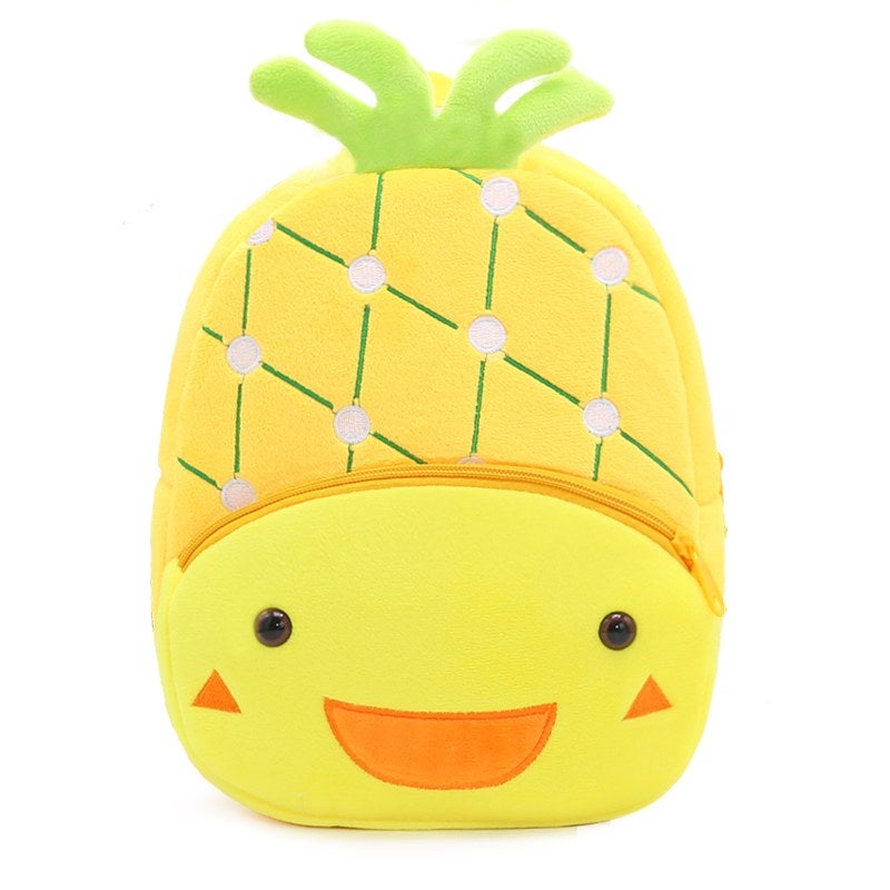 Plush Kids Backpack, Pineapple Fruit Design, Soft Lightweight School Bag for Toddlers and Preschool Kids - Image 5