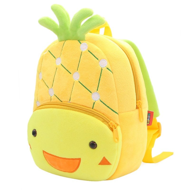 Plush Kids Backpack, Pineapple Fruit Design, Soft Lightweight School Bag for Toddlers and Preschool Kids - Image 4