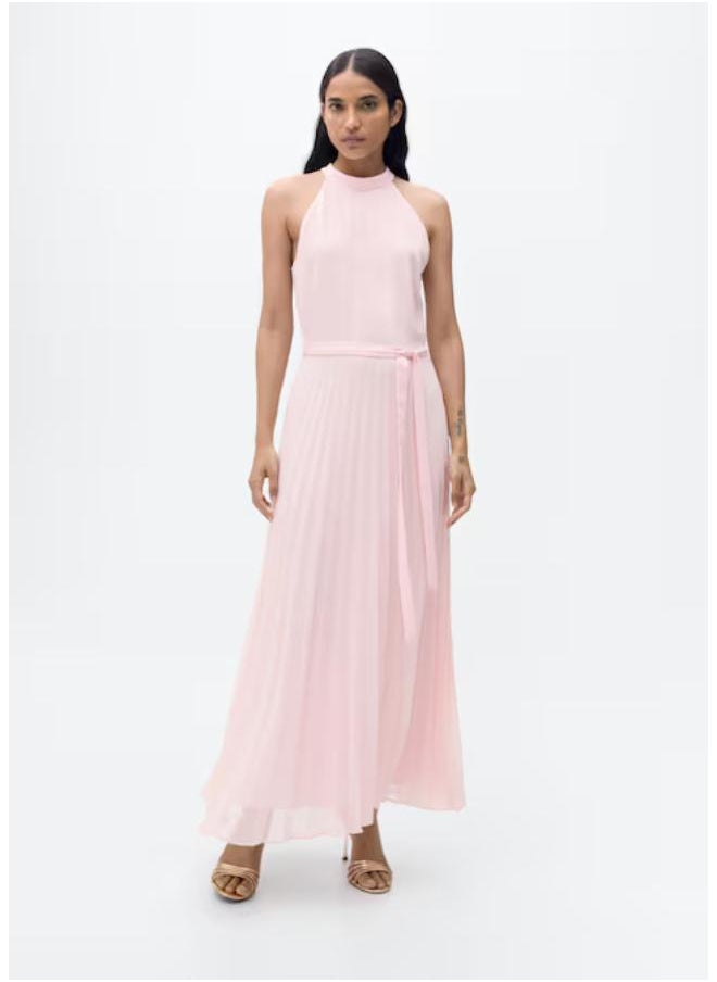 MANGO Casual Pleated Halter Neck Dress  - Image 1